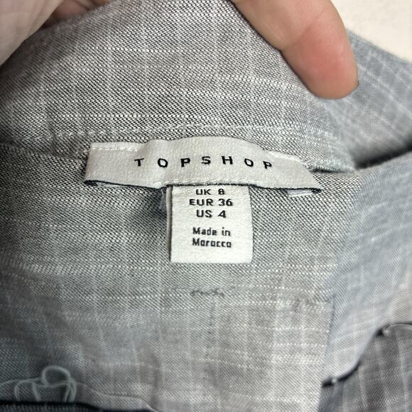 Topshop Deconstructed Pin Stripe Two Toned Gray Suit Blazer (2) Pant (4) - Picture 16 of 16